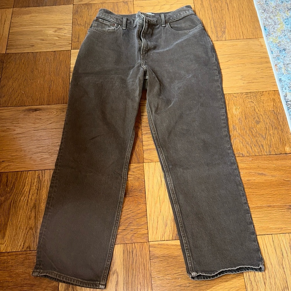 Abercrombie Brown 90s Straight ultra high rise jeans